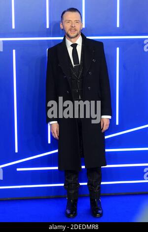 Simon Pegg nimmt an der europäischen Premiere von 'Ready Player One' im Vue West End am 19. März 2018 in London, England, Teil. Stockfoto