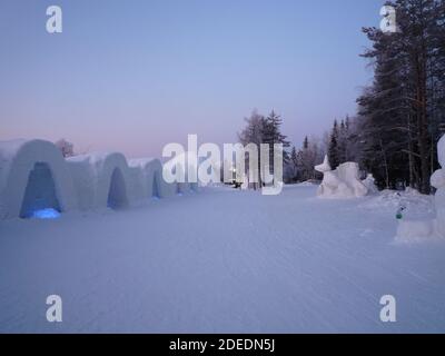 Eishotel Snow Viilage in finnisch Lappland Stockfoto