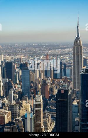 Blick von der Edge Observation Deck, Hudson Yards, NYC, USA Stockfoto