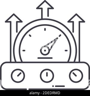 High-Speed-Finanz-Symbol, lineare isolierte Illustration, dünne Linie Vektor, Web-Design-Zeichen, Kontur Konzept Symbol mit editierbaren Strich auf weiß Stock Vektor