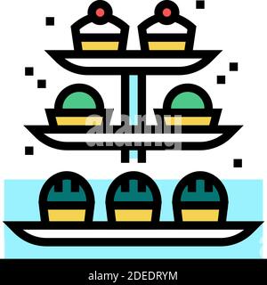 Abbildung des Symbols für Desserts auf dem Tablett Stock Vektor