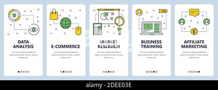 Vector Moderne dünne Linie Datenanalyse Konzept Web-Banner Stock Vektor