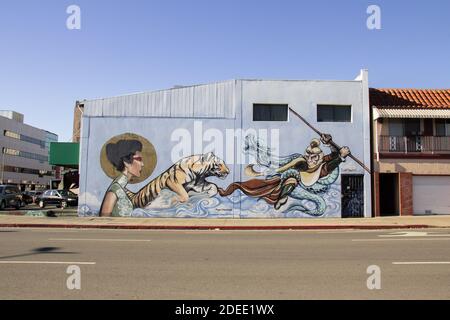 Oakland Chinatown Kunstwerk während des Tages Stockfoto