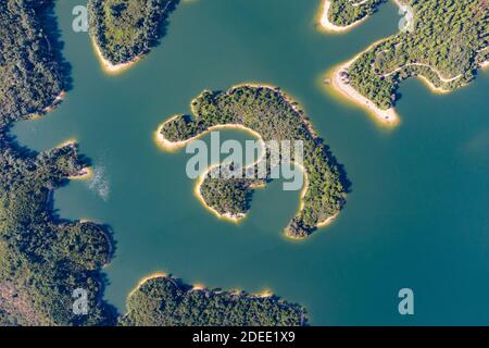 Luftaufnahme des Behälters Landschaft Stockfoto