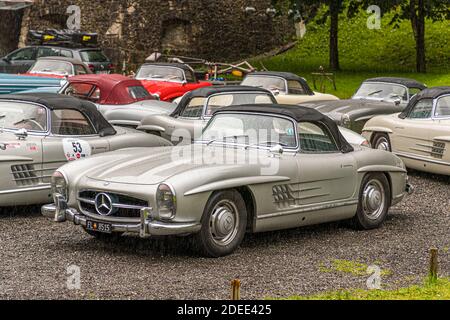 Oldtimer Daimler Mercedes Benz Cars in Reutte, Österreich Stockfoto