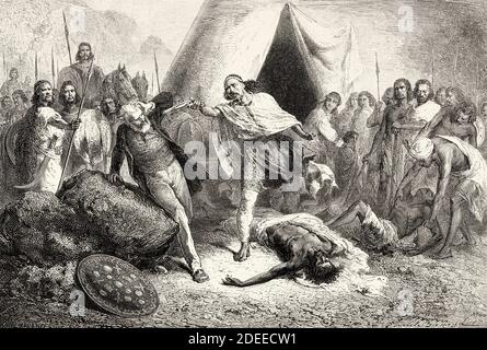 Henry Stern wurde 1863 von Tewodros II. In Abessinien in Äthiopien gefangen genommen. Eingraviert aus dem 19. Jahrhundert, Erzählung einer Reise durch Abessinien von Guillaume Lejean aus El Mundo en La Mano 1879 Stockfoto