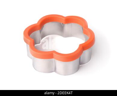 Ausstechform aus Stahl und Silikon isoliert auf weiß Stockfoto