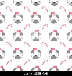 Mops. Nahtloses Vektormuster. Stock Vektor