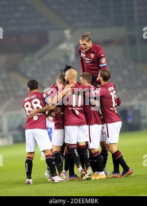 Olimpico Grande Torino Stadion, Turin, Italien, 30 Nov 2020, Turin feiert das Tor während Turin FC vs UC Sampdoria, Italienische Fußball Serie A Spiel - Foto Claudio Benedetto / LM Stockfoto
