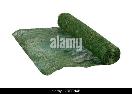 Abaca-Qualität. Handgefertigtes Abaca-Kunstfaserblech. Abaca Scrunch Netzrolle. Dies kann für Blumenarrangements und Dekorationen, DIY Handwerk und proj verwendet werden Stockfoto
