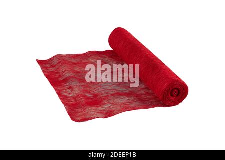 Abaca-Qualität. Handgefertigtes Abaca-Kunstfaserblech. Abaca Scrunch Netzrolle. Dies kann für Blumenarrangements und Dekorationen, DIY Handwerk und proj verwendet werden Stockfoto