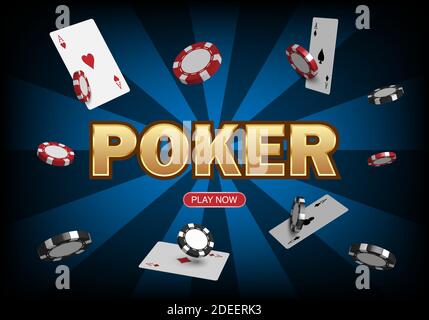 Poker-Spiel casiono online, Web-Vorlage für Internet, Vektor-Illustration Stock Vektor