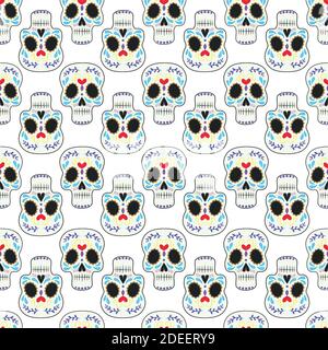 Nahtlose calaveras Hintergrund, Tag der Toten Muster Stock Vektor