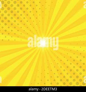 Orange Comic-Zoom mit Linien und Leuchten - Vektor-Illustration Stock Vektor