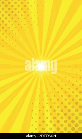 Orange Comic-Zoom mit Linien und Leuchten - Vektor-Illustration Stock Vektor