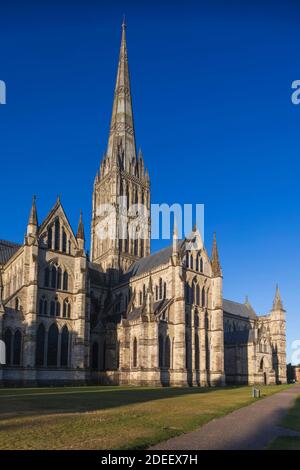 England, Wiltshire, Salisbury Kathedrale von Salisbury Stockfoto
