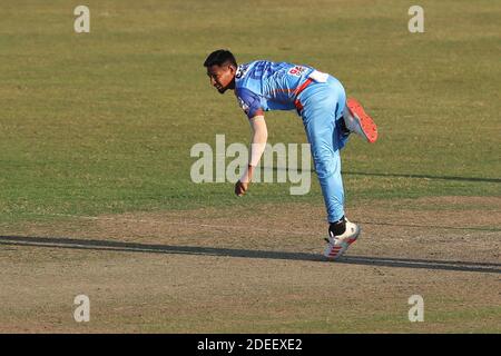 Mustafizur Rahman von Gazi Group Chittagong, in Aktion während des Bangabandhu T20 Cup 2020 zwischen Fortune Barishal und Gazi Group Chittagong im Sher e Bangla National Cricket Stadium. (Gazi Group Chittagong gewann mit 10 Läufen) Stockfoto