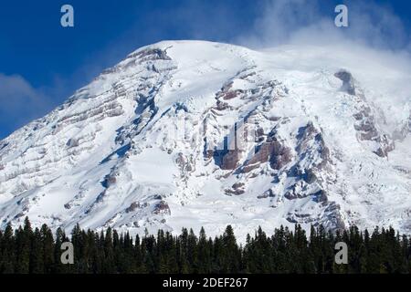 Mount Rainier von Reflection Lakes, Mt Rainier Nationalpark, Washington Stockfoto