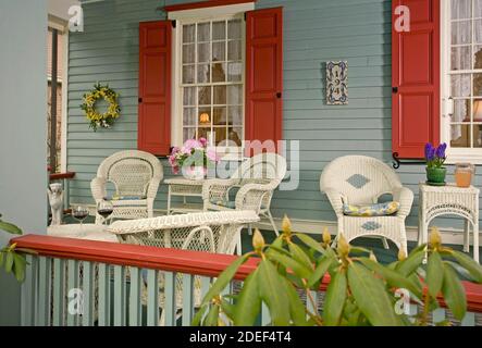 Viktorianisches Haus Veranda Stockfoto