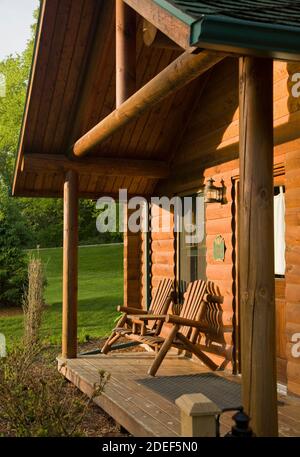 Blockhütte Stil Haus Stockfoto