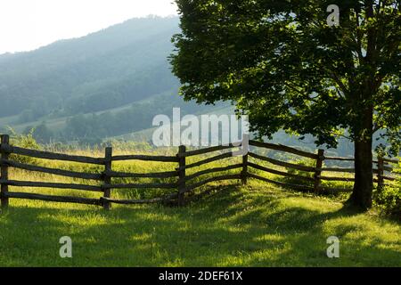 Ackerland in der Nähe von heißen Quellen, Bad Land, Virginia, USA Stockfoto