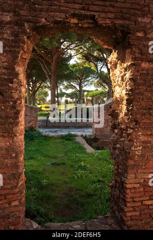 Ostia Antica Ruinen, in der Nähe von Rom, Italien Stockfoto