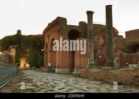 Ostia Antica Ruinen, in der Nähe von Rom, Italien Stockfoto