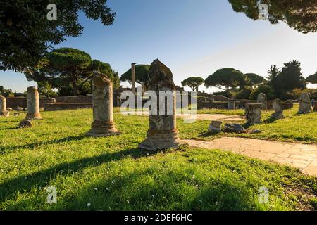 Ostia Antica Ruinen, in der Nähe von Rom, Italien Stockfoto