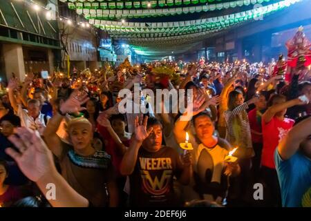 Die feierliche Prozession des Sto Nino de Cebu wird jeden Januar in Cebu City, Philippinen, gefeiert Stockfoto