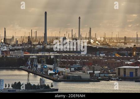 Dramatische industrielle Landschaft Stockfoto
