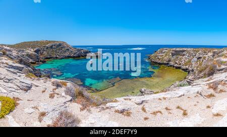 Fish Hook Bay auf der Insel Rottnest in Australien Stockfoto