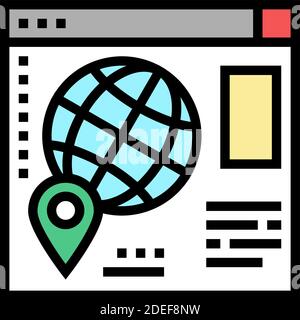 Website-Karte Standort Farbe Symbol Vektor Illustration Stock Vektor