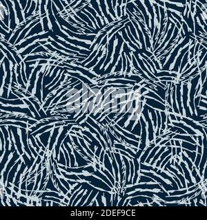 Vektor blau Geheimnis Katze Stift Skizze Tier Kratzer Marken nahtlose Textur Hintergrund. Perfekt für Stoff-, Scrapbooking- und Tapetenprojekte. Stock Vektor