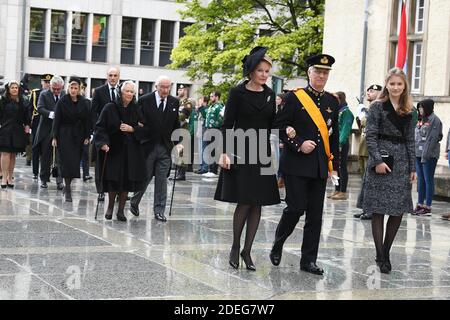 König Philippe, die Königin Mathilde der Belgier und Kronprinzessin Elisabeth von Belgien bei der Beerdigung des Großherzogs Jean von Luxemburg in der Kathedrale Notre-Dame von Luxemburg in Luxemburg-Stadt, Luxemburg am 4. Mai 2019. Großherzog Jean von Luxemburg starb am 98. April 23, 2019. Foto von David Niviere/ABACAPRESS.COM Stockfoto