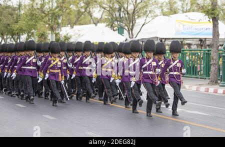 Parade zum Königspalast, Parade zum Königspalast, Krönung des Königs von Thailand, Rama X, seiner Majestät König Maha Vajiralongkorn Bodindradebayavarangkun, in Bangkok, Thailand, am 04. Mai 2019. Foto von Loic Baratoux /ABACAPRESS.COM Stockfoto