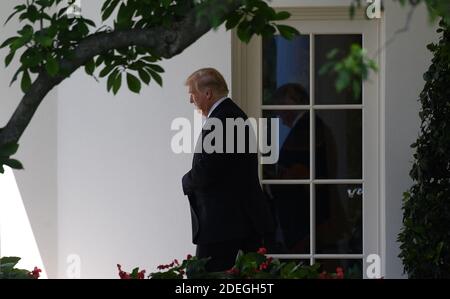 US-Präsident Donald Trump verlässt das Oval Office des Weißen Hauses am 14. Mai 2019 in Washington, DC. Foto von Olivier Douliery/ABACAPRESS.COM Stockfoto