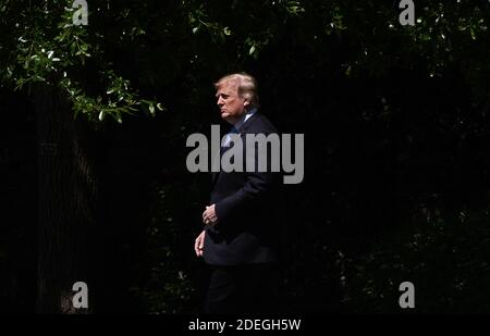 US-Präsident Donald Trump verlässt das Oval Office des Weißen Hauses am 14. Mai 2019 in Washington, DC. Foto von Olivier Douliery/ABACAPRESS.COM Stockfoto