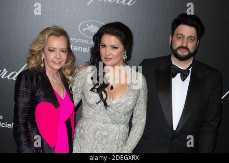 Caroline Scheufele, Anna Netrebko und Yusif Eyvazov besuchen die Chopard Love Night Fotocall während des 72. Filmfestivals in Cannes am 17. Mai 2019 in Cannes, Frankreich. Foto von Berzane-Ammar/ABACAPRESS.COM Stockfoto