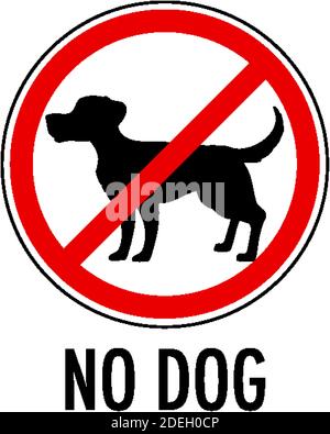 Kein Hundeschild isoliert auf weißem Hintergrund Illustration Stock Vektor