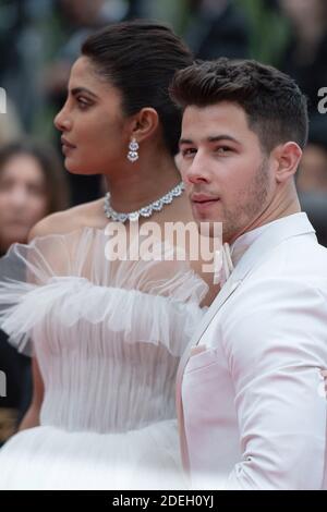 Die Schauspielerin Priyanka Chopra und ihr Mann Nick Jonas nahmen an der Premiere von Les Plus Belles Annees d'Une Vie im Rahmen der 72. Internationalen Filmfestspiele von Cannes am 18. Mai 2019 in Cannes, Frankreich, Teil. Foto von Aurore Marechal/ABACAPRESS.COM Stockfoto