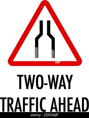 Zwei-Wege-Verkehrszeichen auf weißem Hintergrund Abbildung Stock Vektor