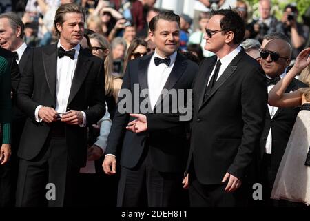 Brad Pitt, Leonardo DiCaprio und Quentin Tarantino besuchen die Vorführung von Once Upon a Time in Hollywood während der 72. Filmfestspiele von Cannes am 21. Mai 2019 in Cannes, FrankreichFoto von David Niviere/ABACAPRESS.COM Stockfoto