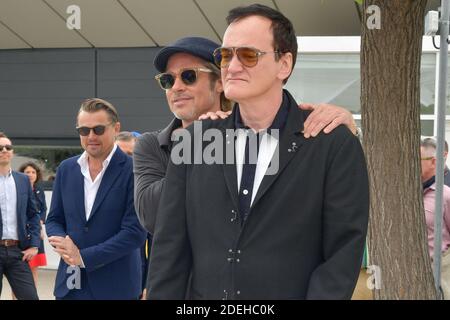 Leonardo DiCaprio, Quentin Tarantino, Brad Pitt Teilnahme an der Fotoaufnahme von Once Upon A Time in Hollywood während des 72. Cannes Film Festival in Cannes, Frankreich am 22. Mai 2019. Foto von Julien Reynaud/APS-Medias/ABACAPRESS.COM Stockfoto