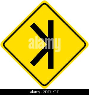 Gelbes Verkehrszeichen auf weißem Hintergrund Stock Vektor