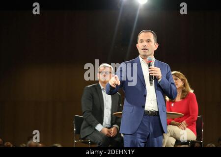 Benoit Hamon, Vorsitzender der Partei Generation S, war am 24. Mai 2019 in der letzten Sitzung der Europawahlen 2019 im Jakobinerkloster in Rennes, Frankreich, vertreten. Foto von Julien Ermine/ABACAPRESS.COM Stockfoto