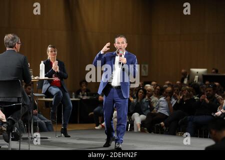 Benoit Hamon, Vorsitzender der Partei Generation S, war am 24. Mai 2019 in der letzten Sitzung der Europawahlen 2019 im Jakobinerkloster in Rennes, Frankreich, vertreten. Foto von Julien Ermine/ABACAPRESS.COM Stockfoto