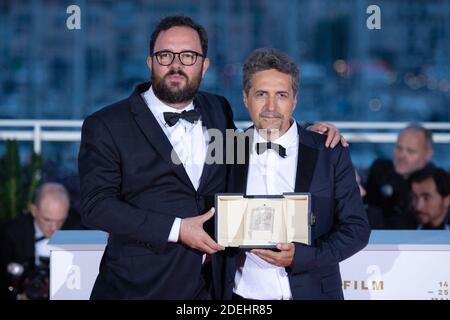 Juliano Dornelles und Kleber Mendonça Filho, Preisträger des Jurypreises für Bacurau Teilnahme an der Winners Photocall im Rahmen der 72. Internationalen Filmfestspiele von Cannes am 25. Mai 2019 in Cannes, Frankreich. Foto von Aurore Marechal/ABACAPRESS.COM Stockfoto