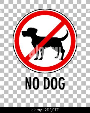 Kein Hundeschild isoliert auf transparenter Hintergrunddarstellung Stock Vektor