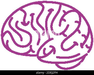 Gehirn Zeichen in Welt Alzheimer's Day Thema auf weiß isoliert Hintergrunddarstellung Stock Vektor