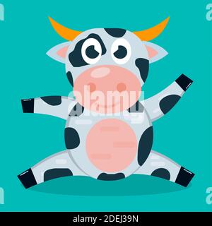 Niedliche Kuh sitzen Vektor-Illustration Stock Vektor